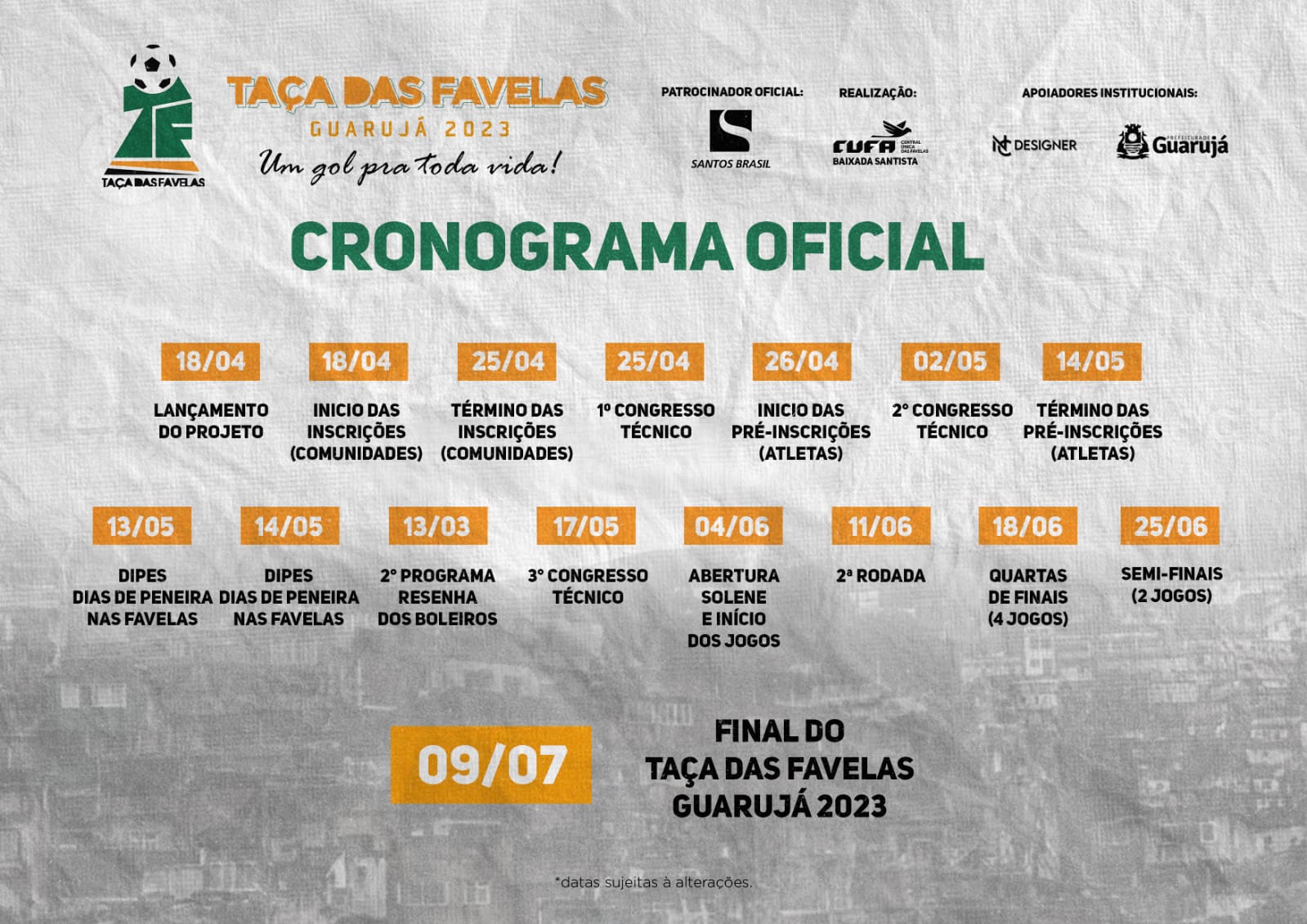 Lançamento da Taça Das Favelas 2023